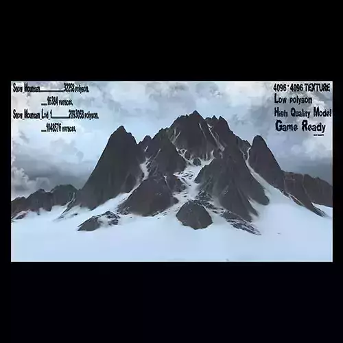 Snow Mountain Low-poly 3D model