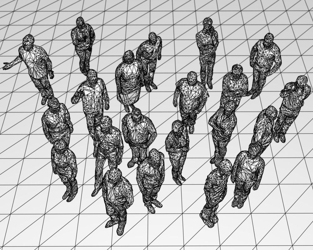 21 Low Poly People Low-poly 3D model_5