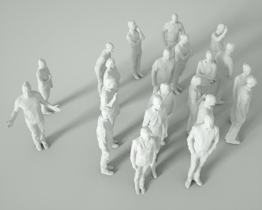 21 Low Poly People Low-poly 3D model_2
