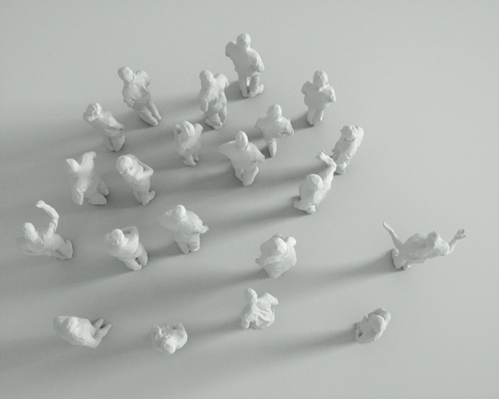 21 Low Poly People Low-poly 3D model_4