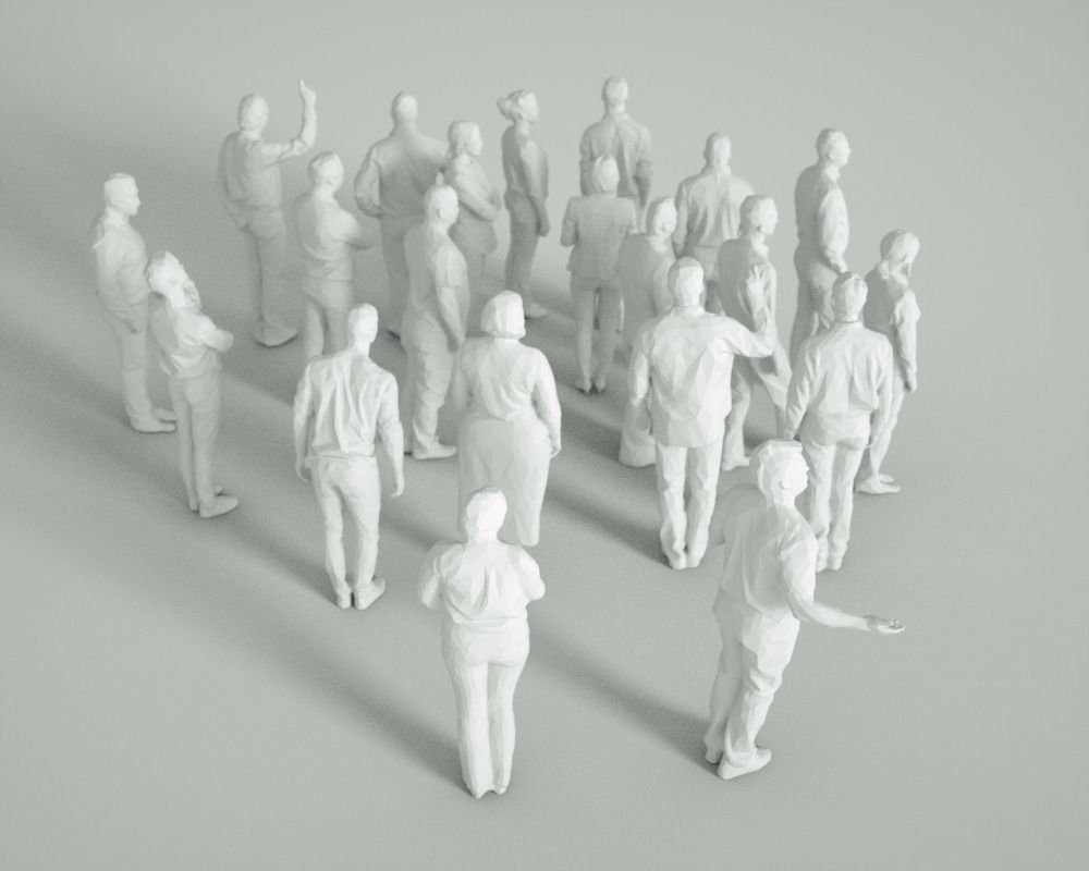 21 Low Poly People Low-poly 3D model_1