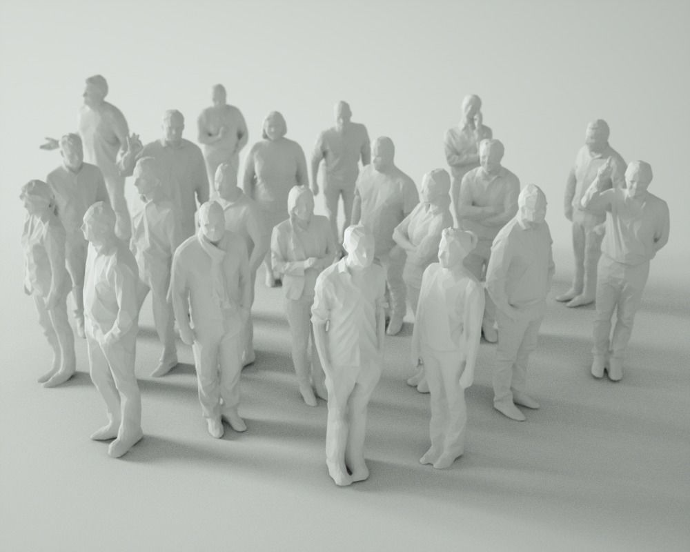 21 Low Poly People Low-poly 3D model_0