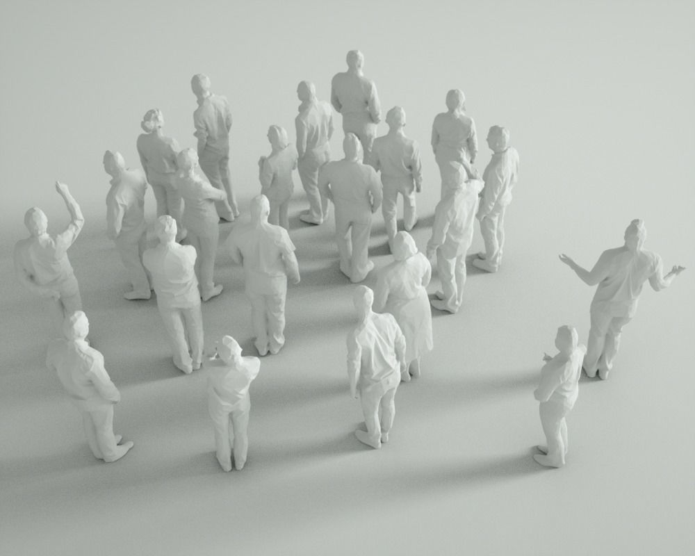 21 Low Poly People Low-poly 3D model_3