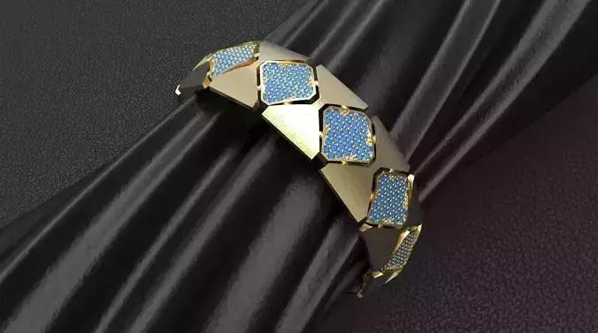 Bracelet gold ring with diamonds