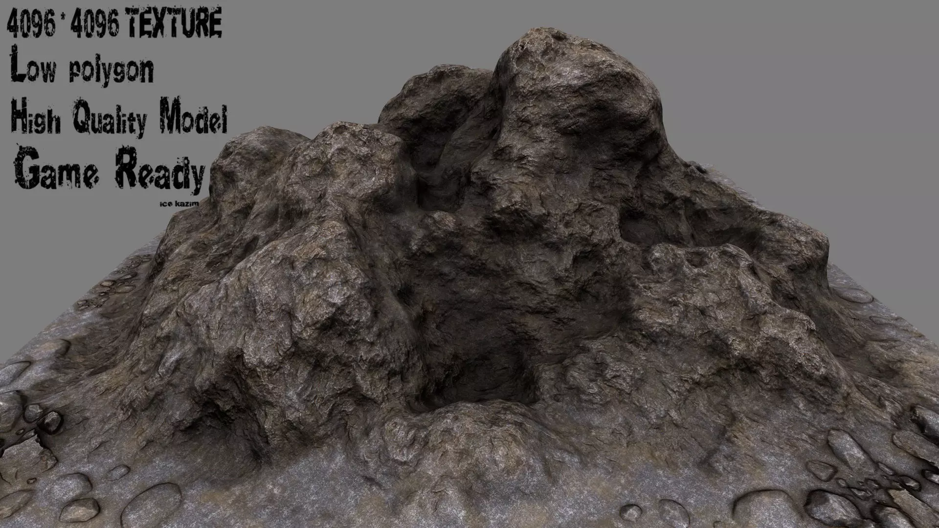 Rocks rock Low-poly 3D model_0