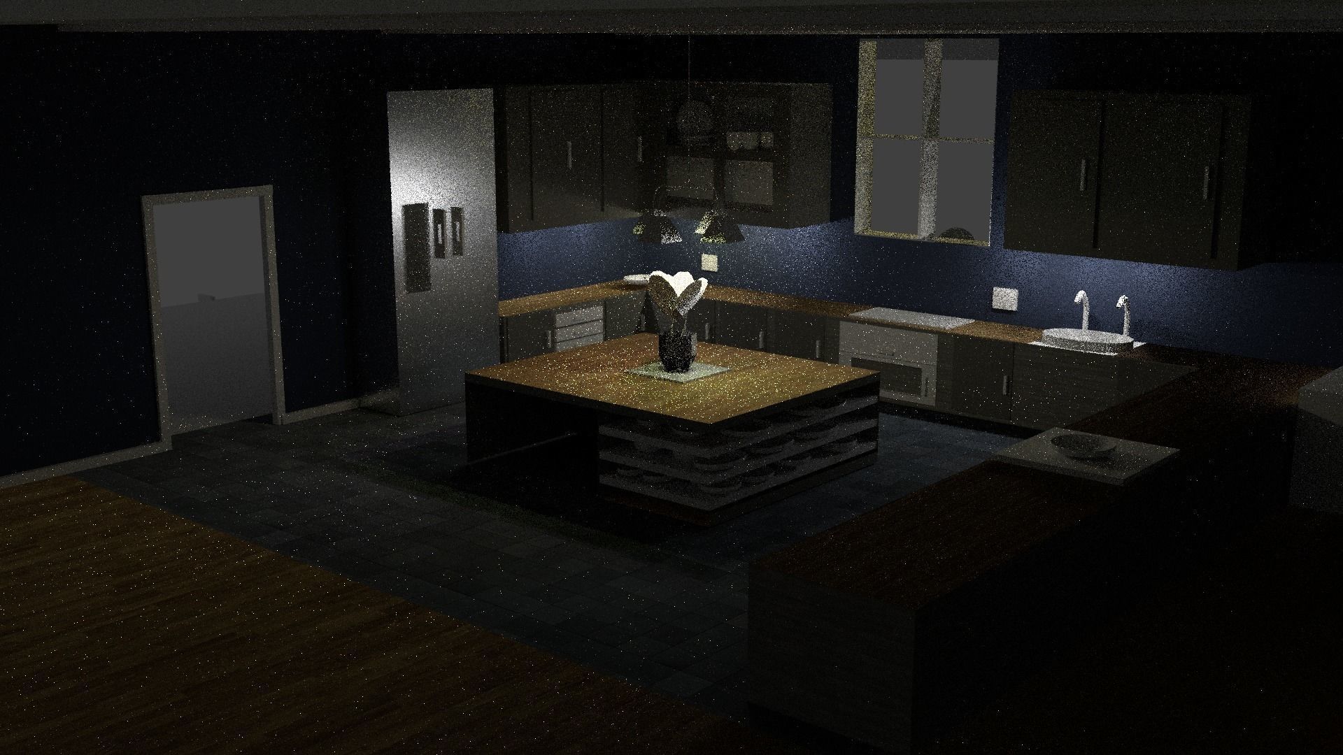 Modern Kitchen  Free 3D model_0