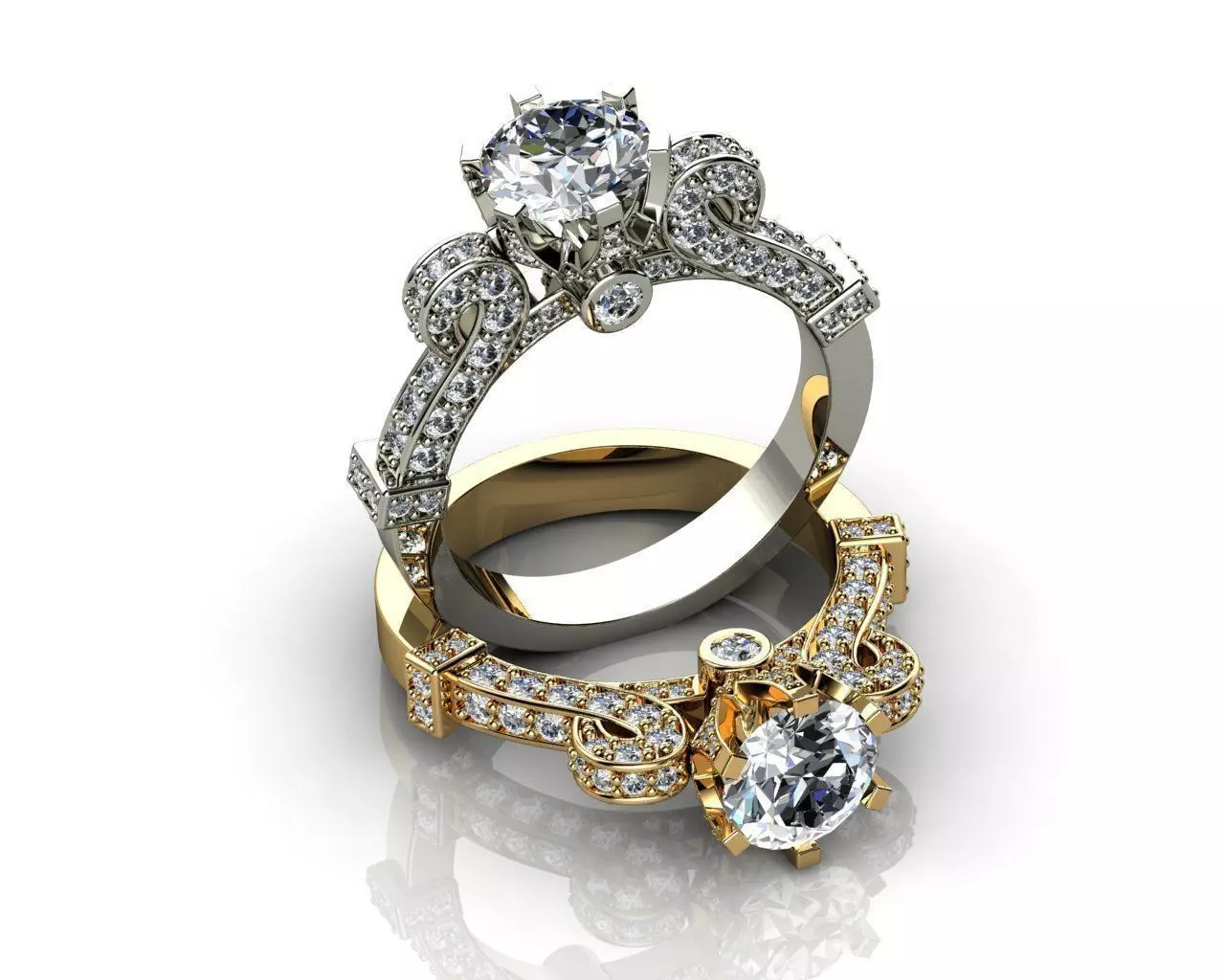 Diamond Antique Rings 3D print model