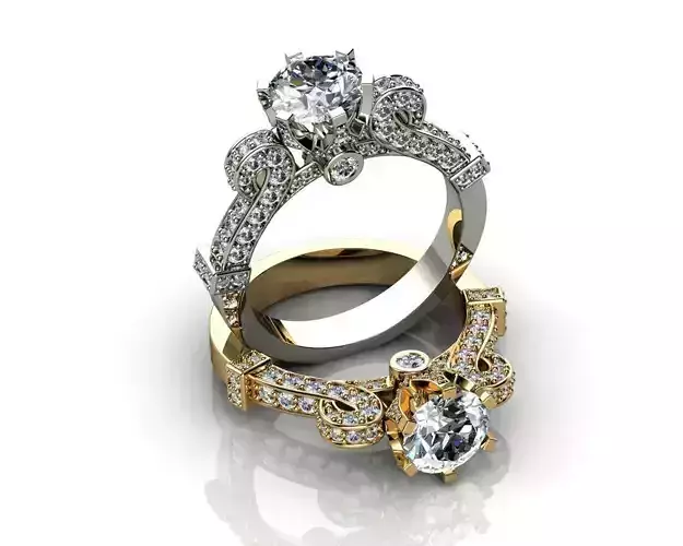 Diamond Antique Rings 3D print model