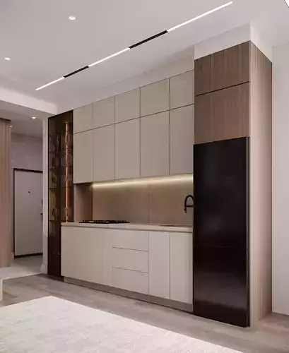 LIVINGROOM  KITCHEN MODERN STYLE  3D INTERIOR SCENE 3D model 6