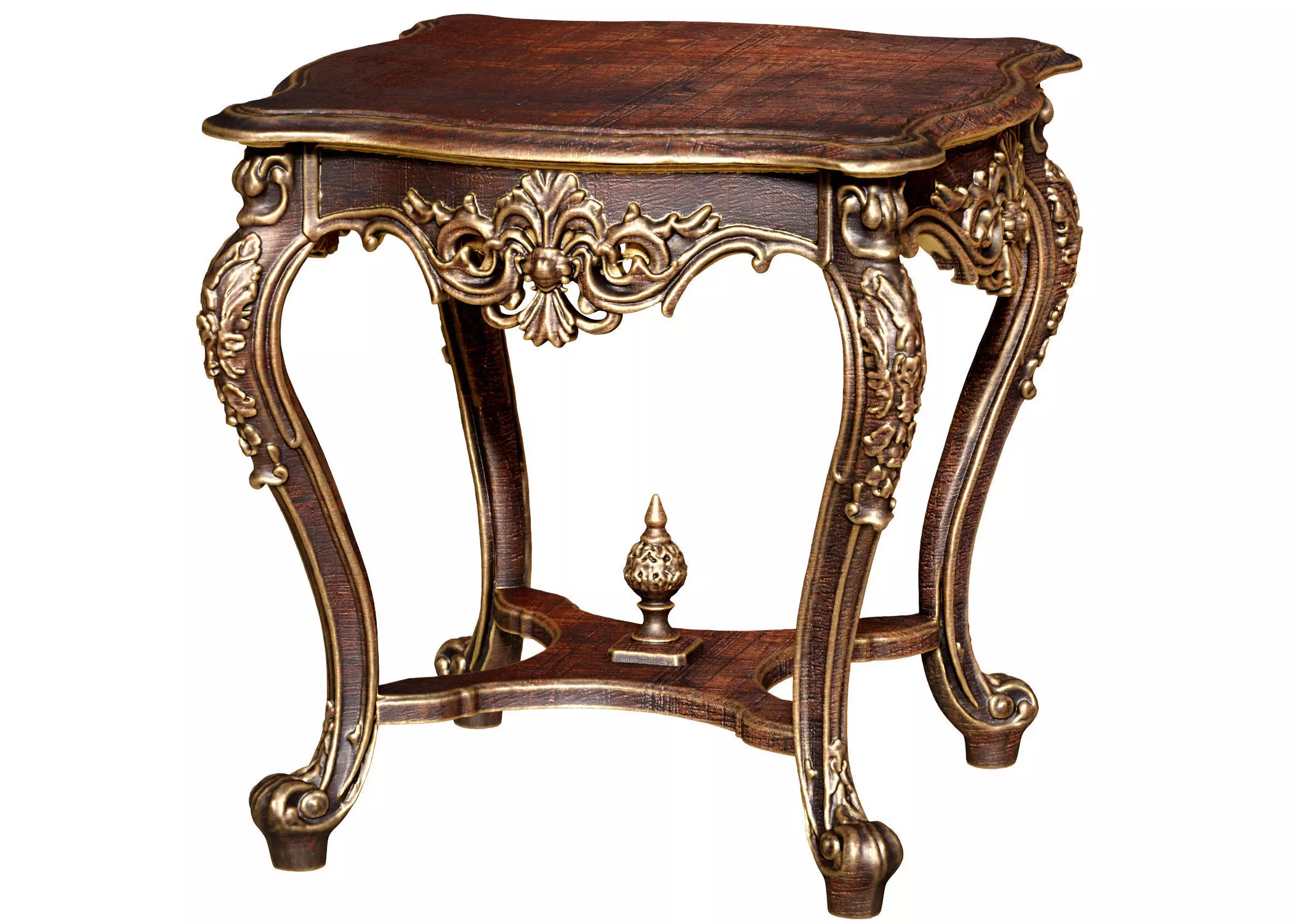 Wooden classic carved gilded side coffee Dining table console 3D model