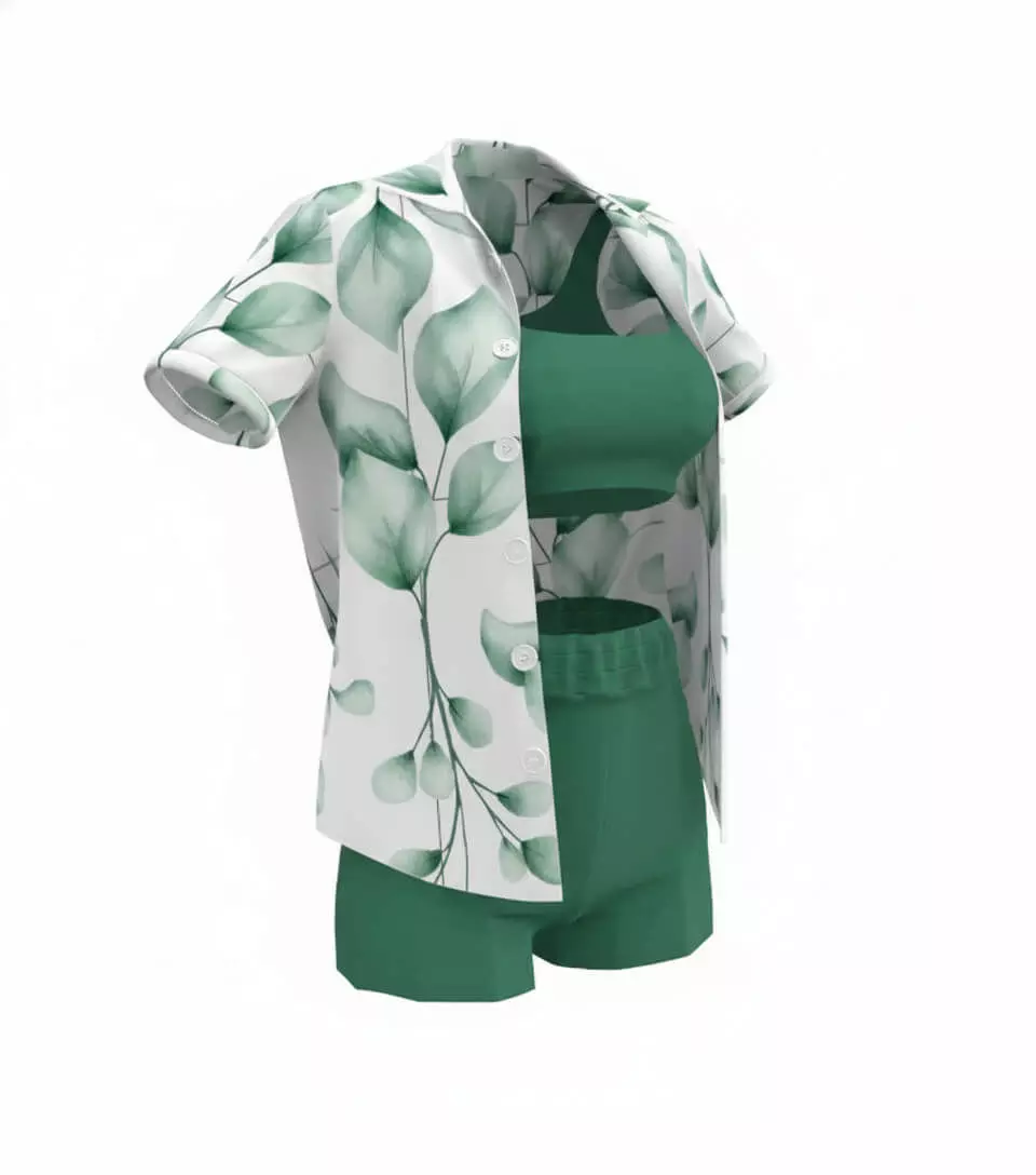 Female Shorts Top Shirt MD Free 3D model