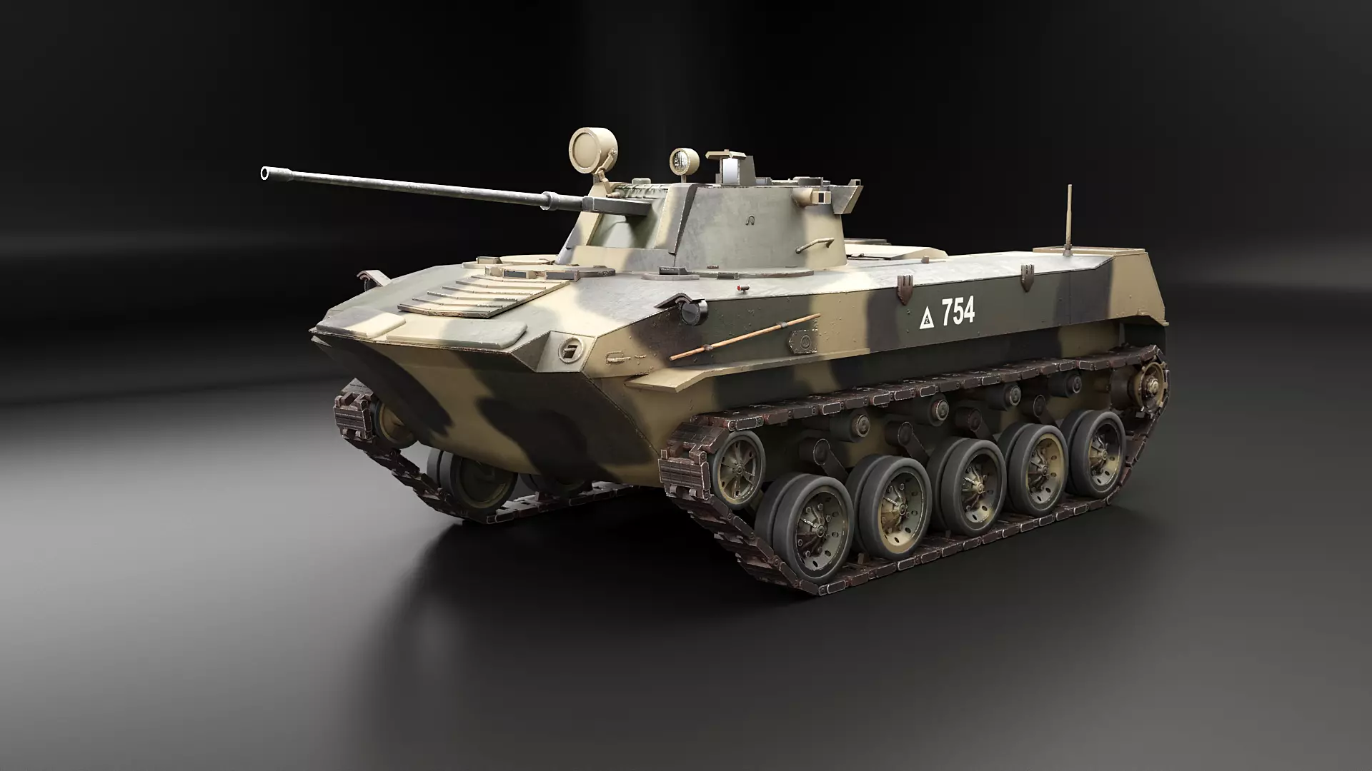 BMD-2 Low Poly Camo Low-poly 3D model