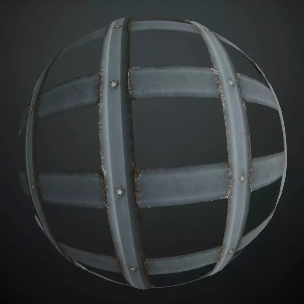 Stylized Metal Gate PBR Seamless Texture