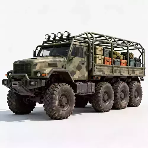 Extreme Multi-Axle Expedition Truck 3D Model