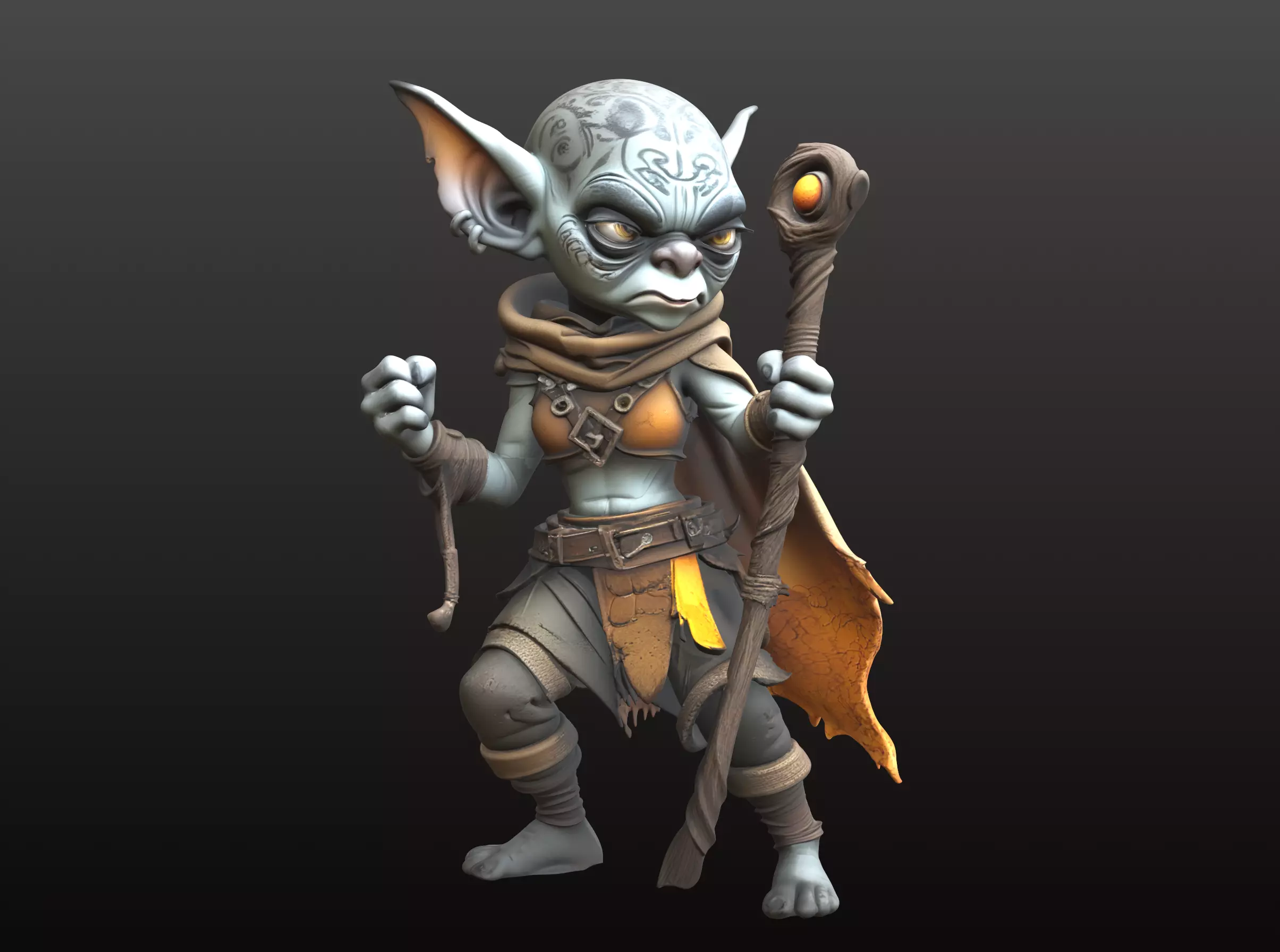 Fantasy Troll Mage STL Arcane Spellcaster 3D print model