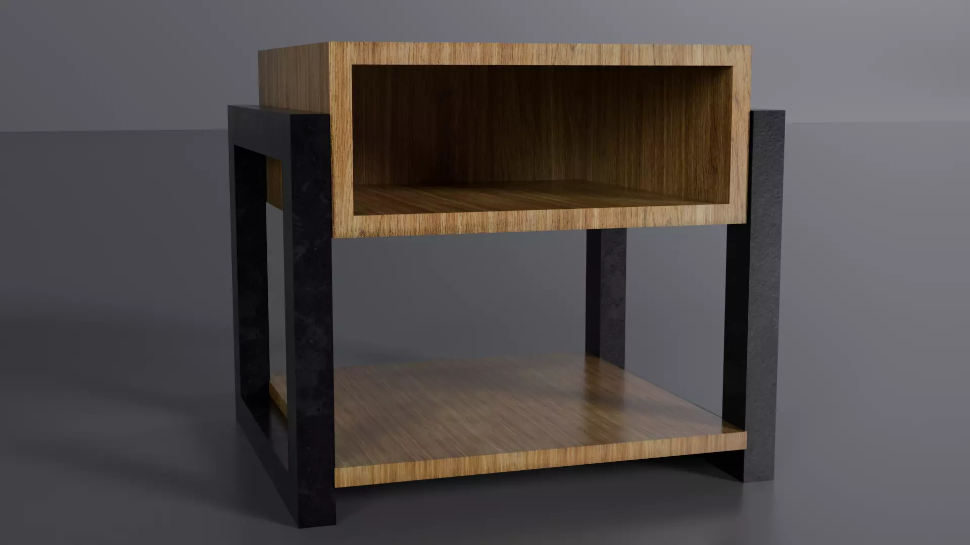 wooden side table-4k texture low poly furniture model Free low-poly 3D model