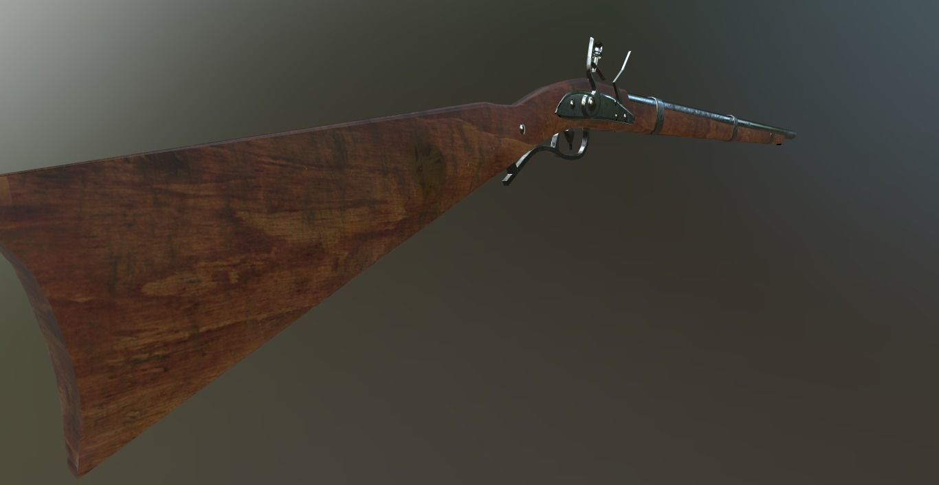 Springfield rifle 1842 Low-poly 3D model_5