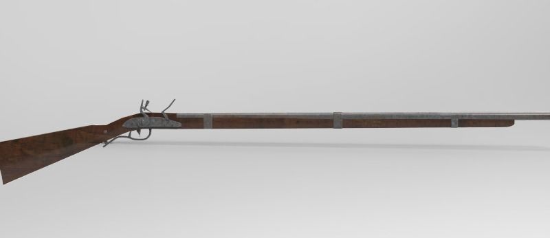 Springfield rifle 1842 Low-poly 3D model_9