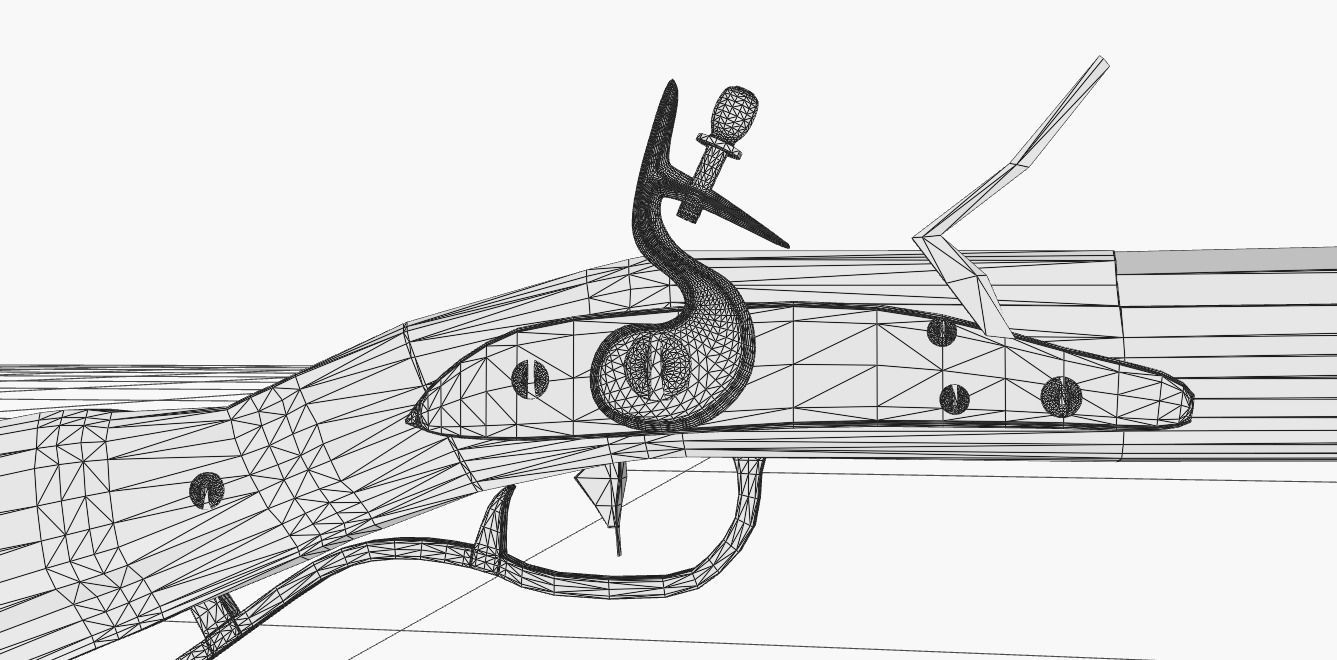 Springfield rifle 1842 Low-poly 3D model_13