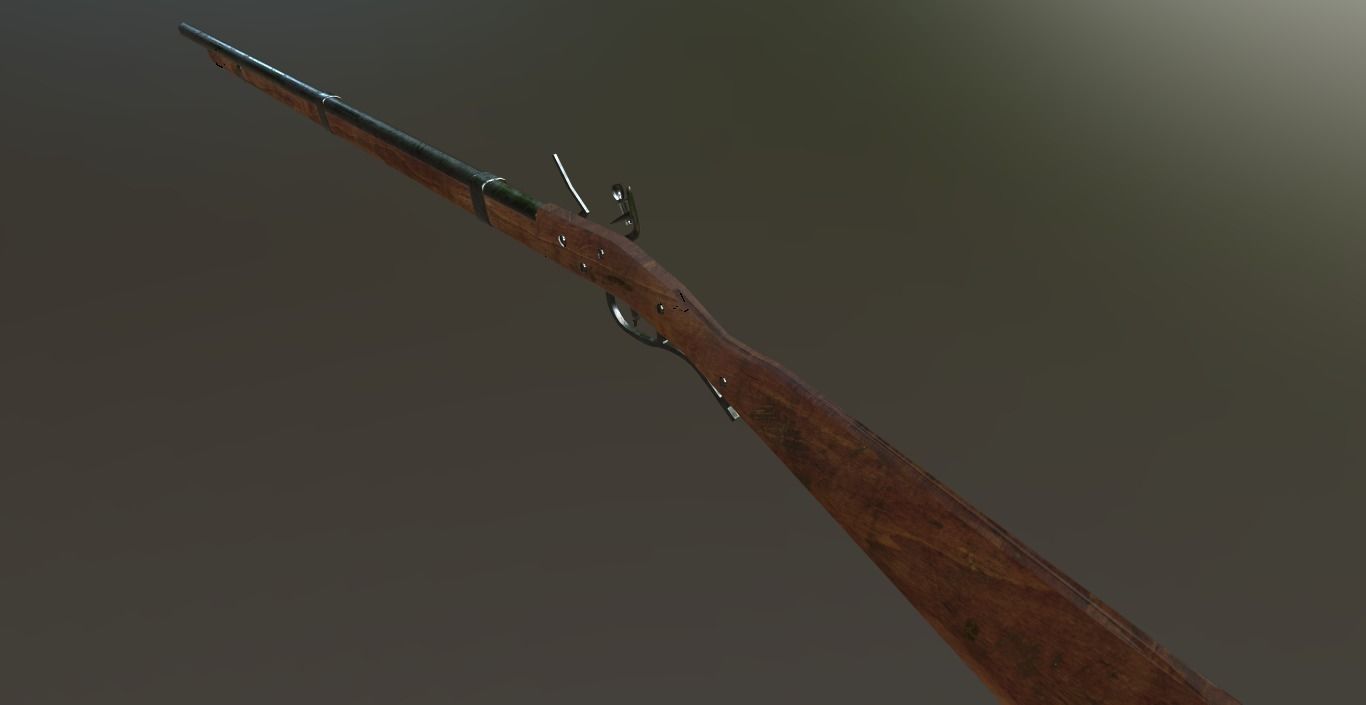 Springfield rifle 1842 Low-poly 3D model_2