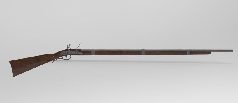 Springfield rifle 1842 Low-poly 3D model_11