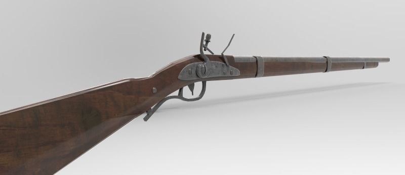 Springfield rifle 1842 Low-poly 3D model_10