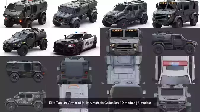 Elite Tactical Armored Military Vehicle Collection 3D Models 3D Model Pack