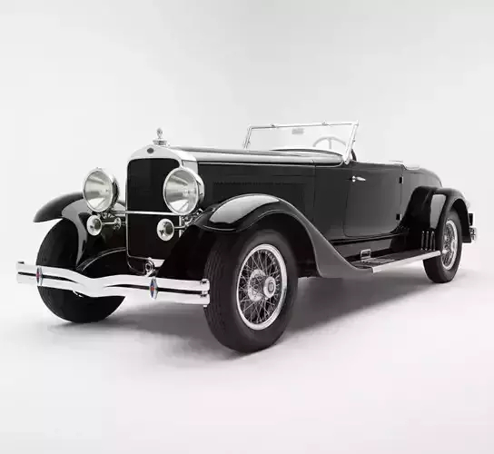 1929 Duesenberg Model J Convertible Coupe Low-poly 3D model 3