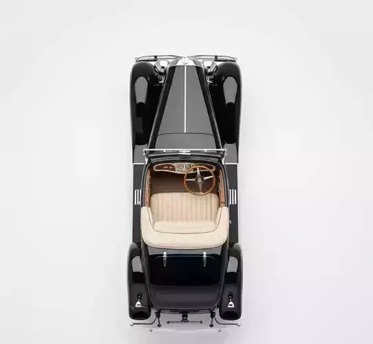 1929 Duesenberg Model J Convertible Coupe Low-poly 3D model 2