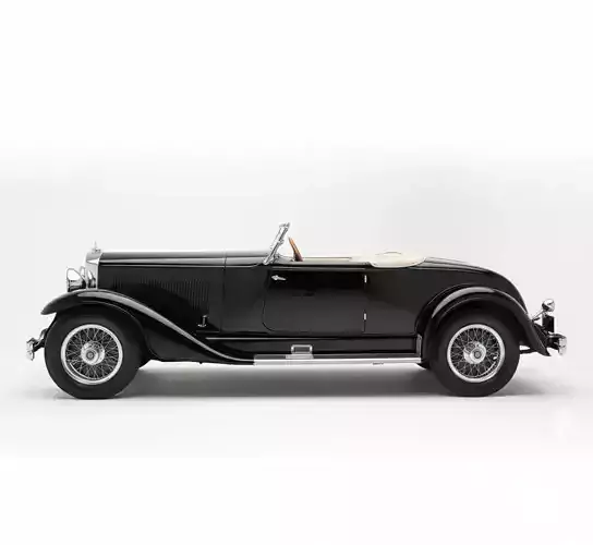 1929 Duesenberg Model J Convertible Coupe Low-poly 3D model 4