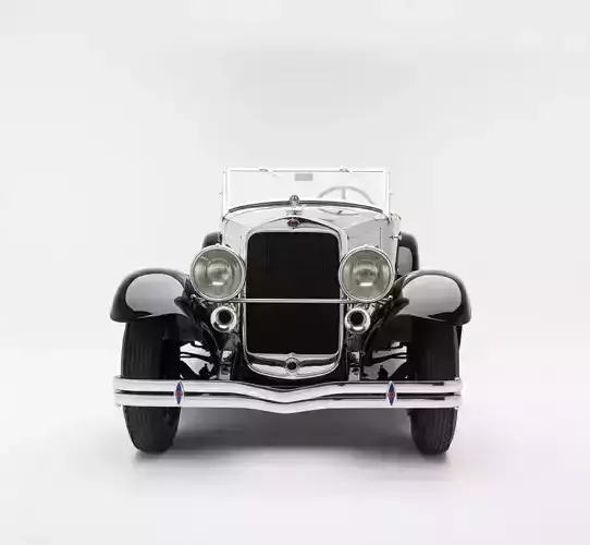 1929 Duesenberg Model J Convertible Coupe Low-poly 3D model 7