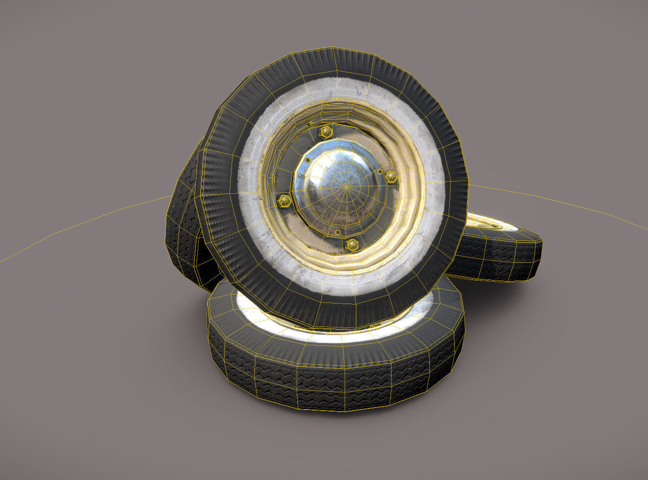 Car wheels ZAZ-965  Low-poly 3D model_1