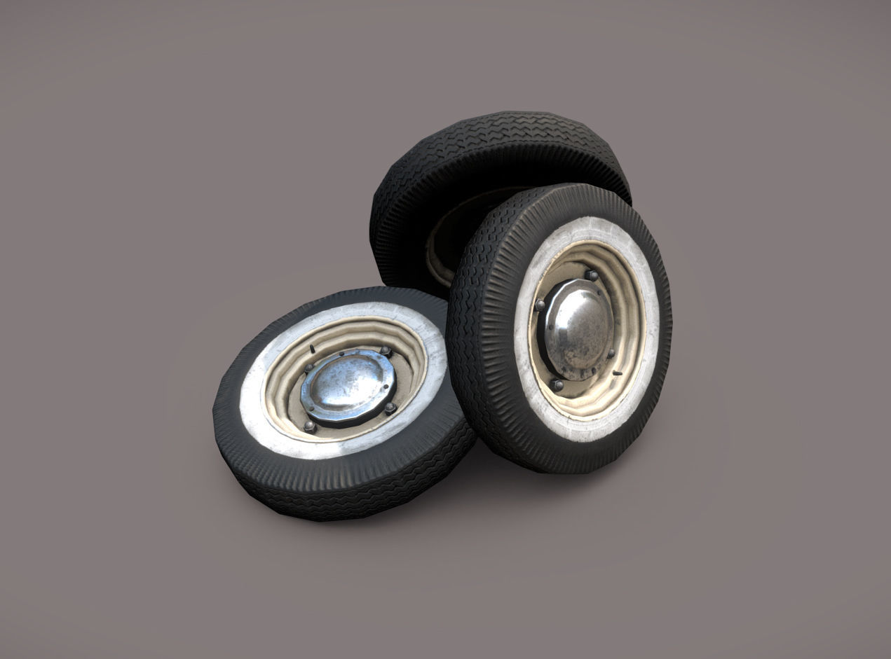 Car wheels ZAZ-965  Low-poly 3D model_5