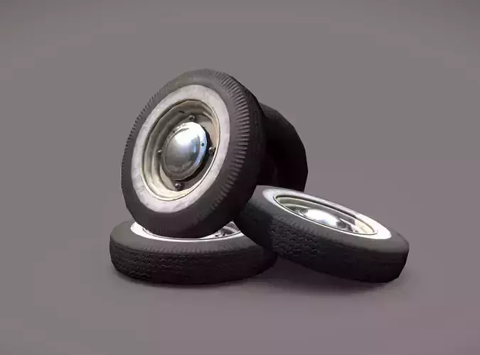 Car wheels ZAZ-965  Low-poly 3D model