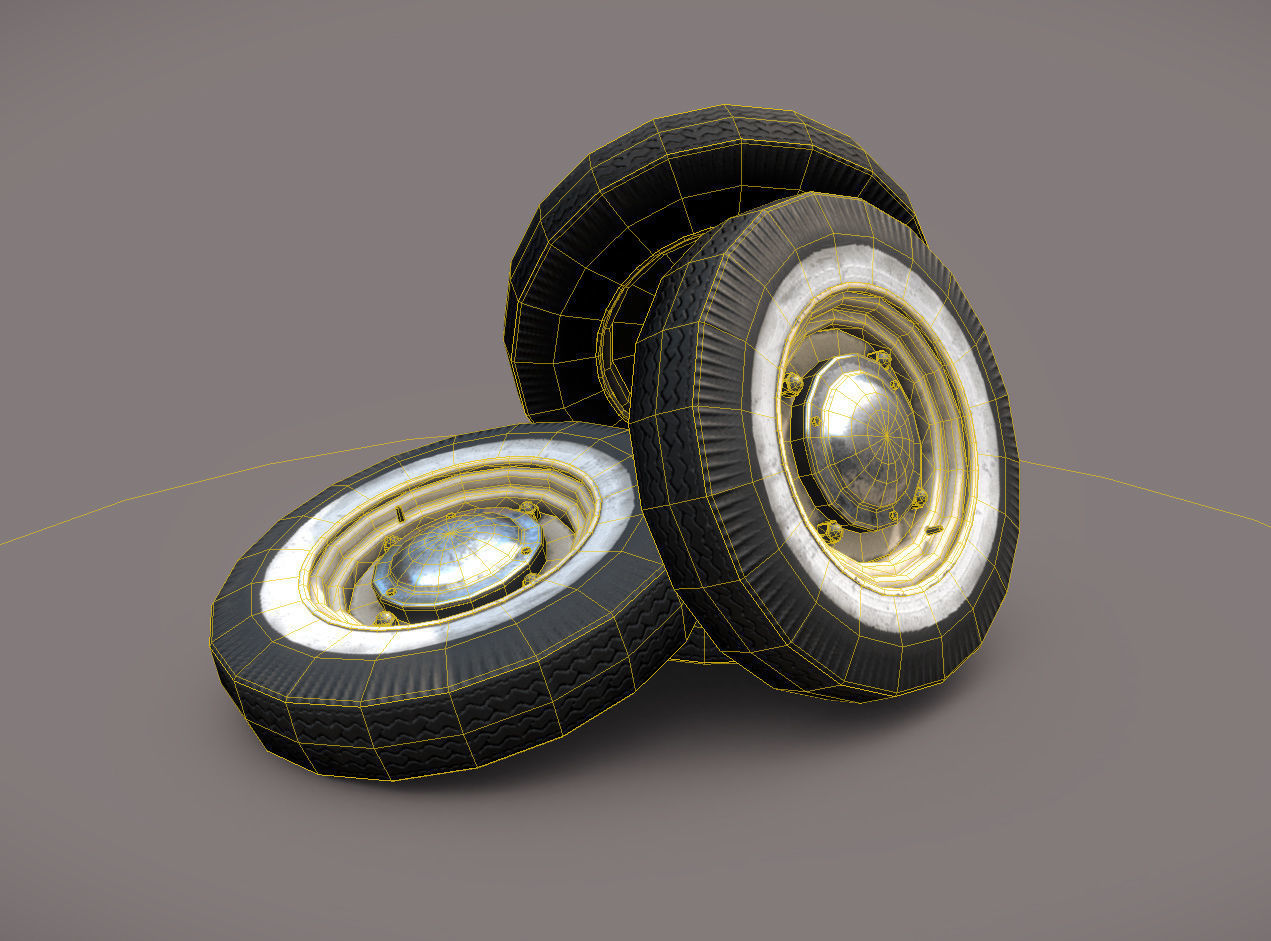 Car wheels ZAZ-965  Low-poly 3D model_3