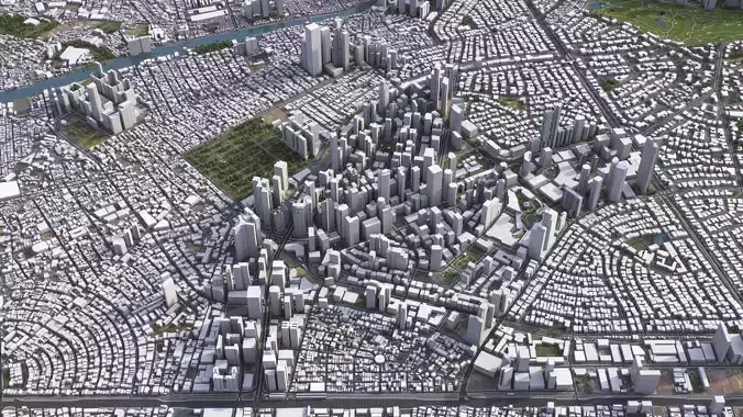 Makati - 3D City Model Low-poly 3D model 3