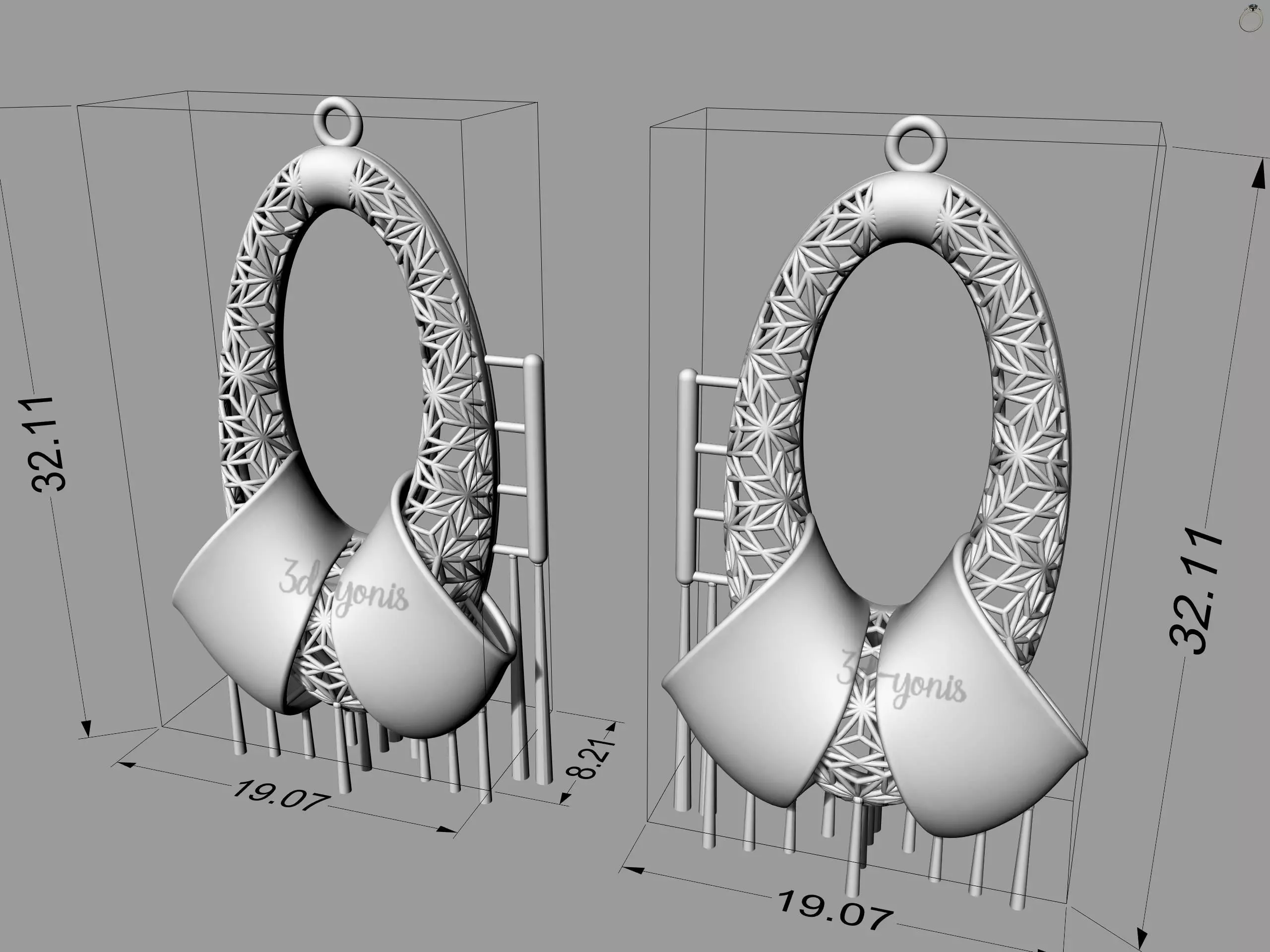 Earrings turkey jewelry -09 3D print model