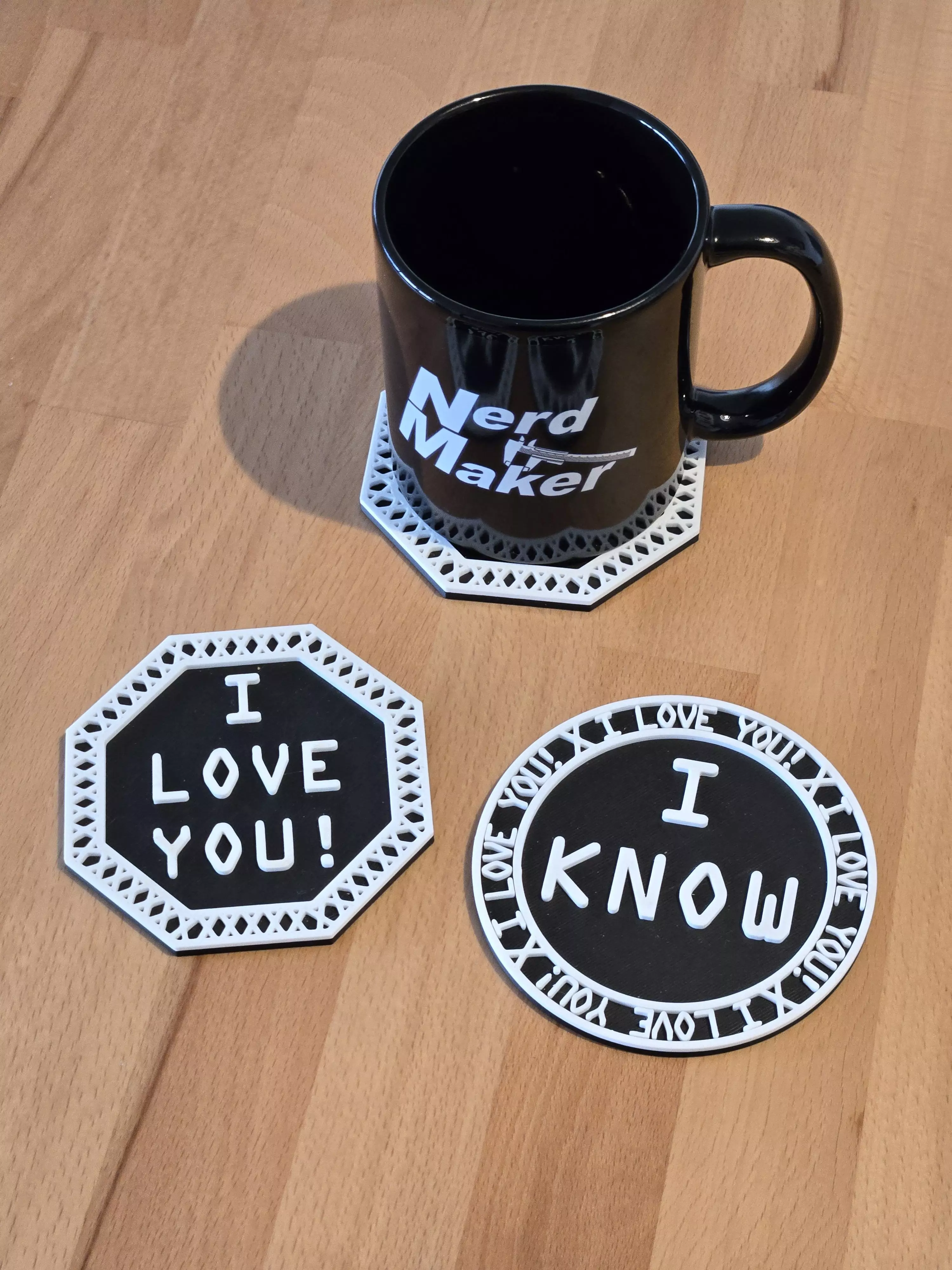 NerdCoaster I Love You - I Know Free 3D print model