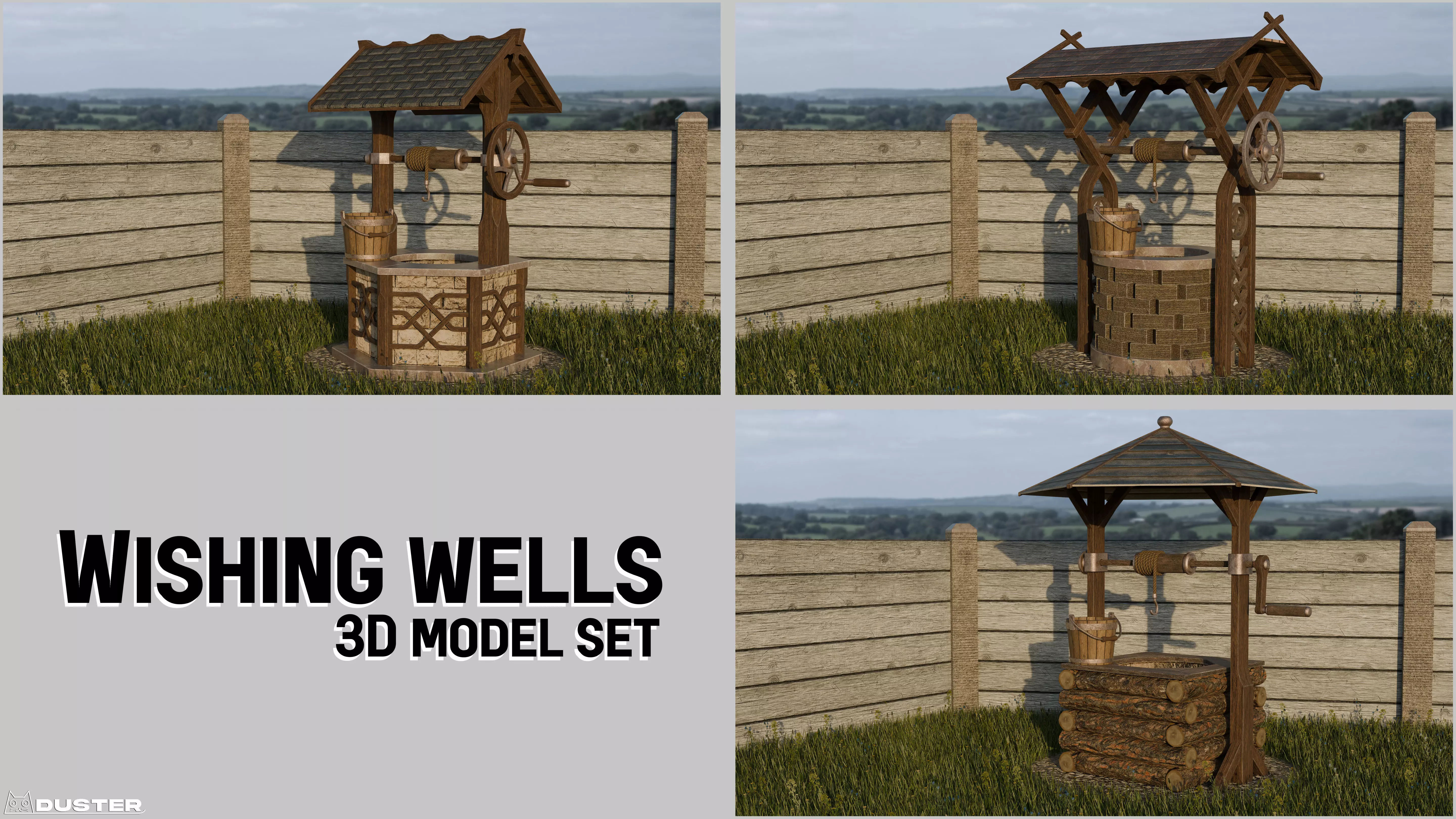 Wishing Wells Low-poly 3D model