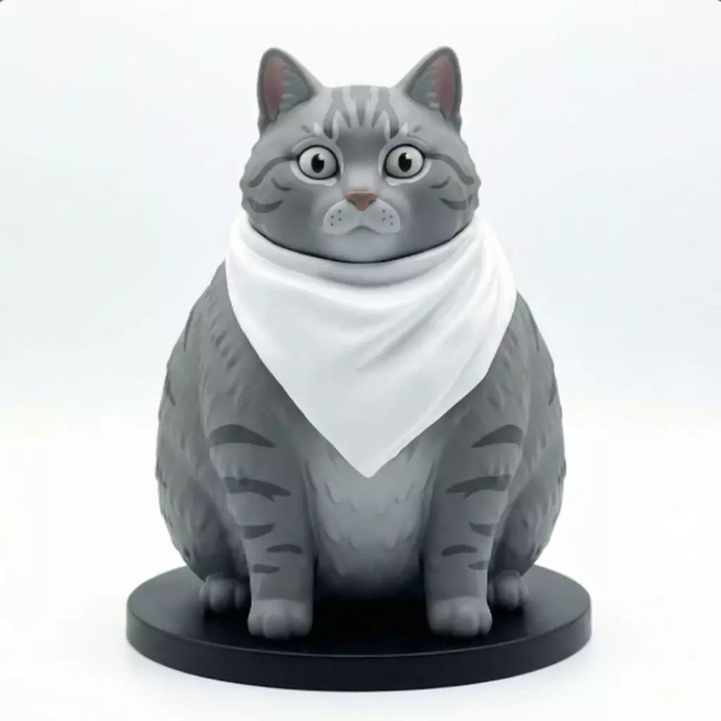 Curious Cat with Scarf 3D print model