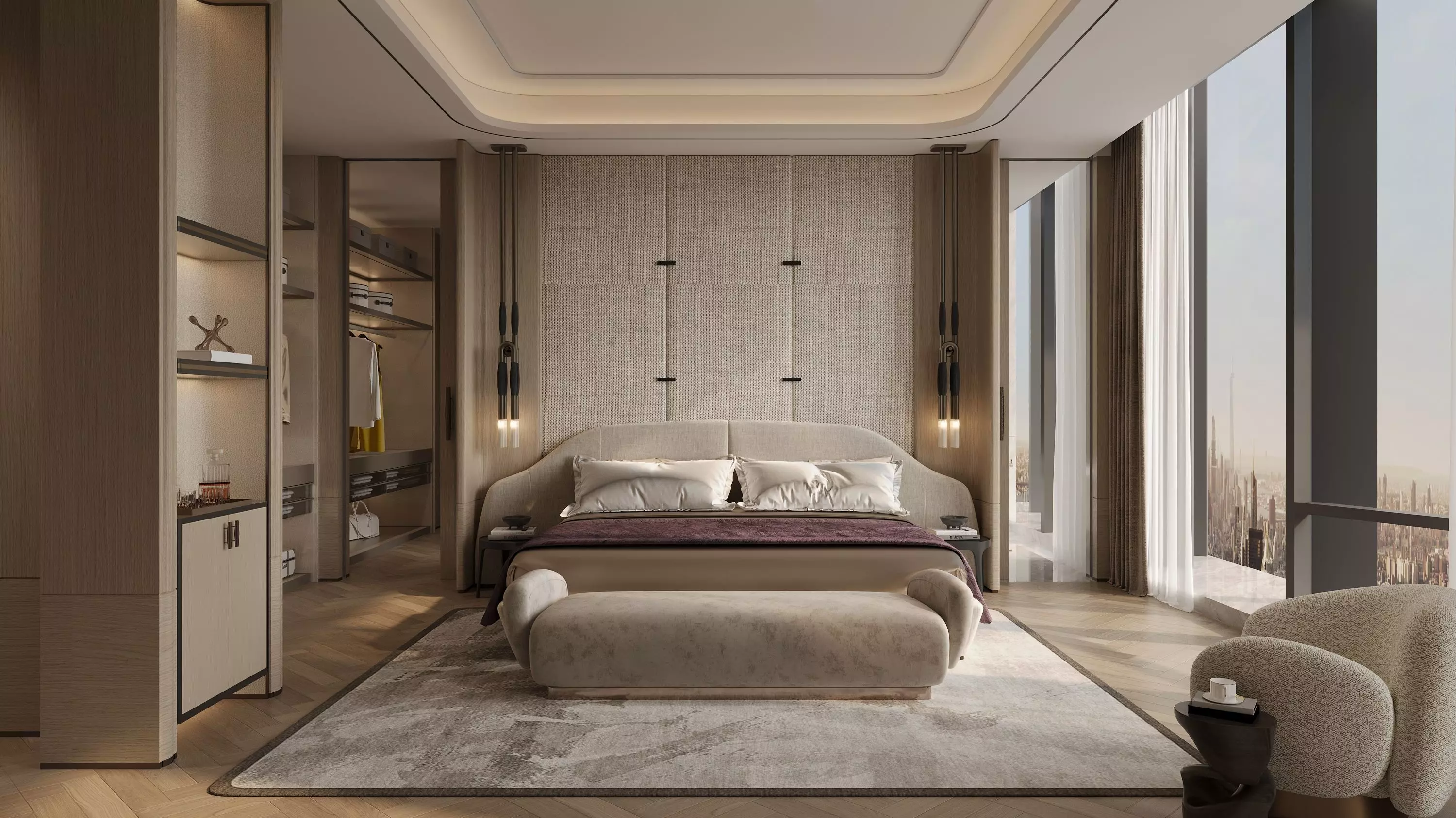 Bedroom interior scenes Low-poly 3D model