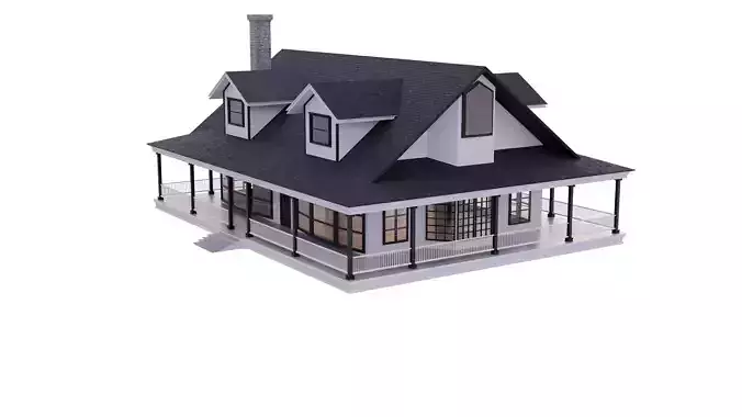 Lakeside House 3D model 2