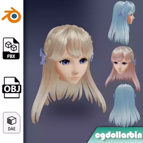 Female Anime Hair V3 - Braided Headband 