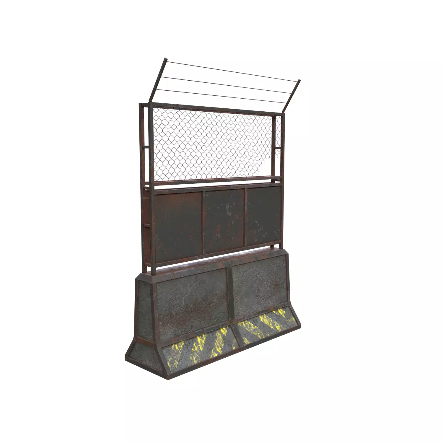 Concrete RoadBlock Barrier Barricade 3D model