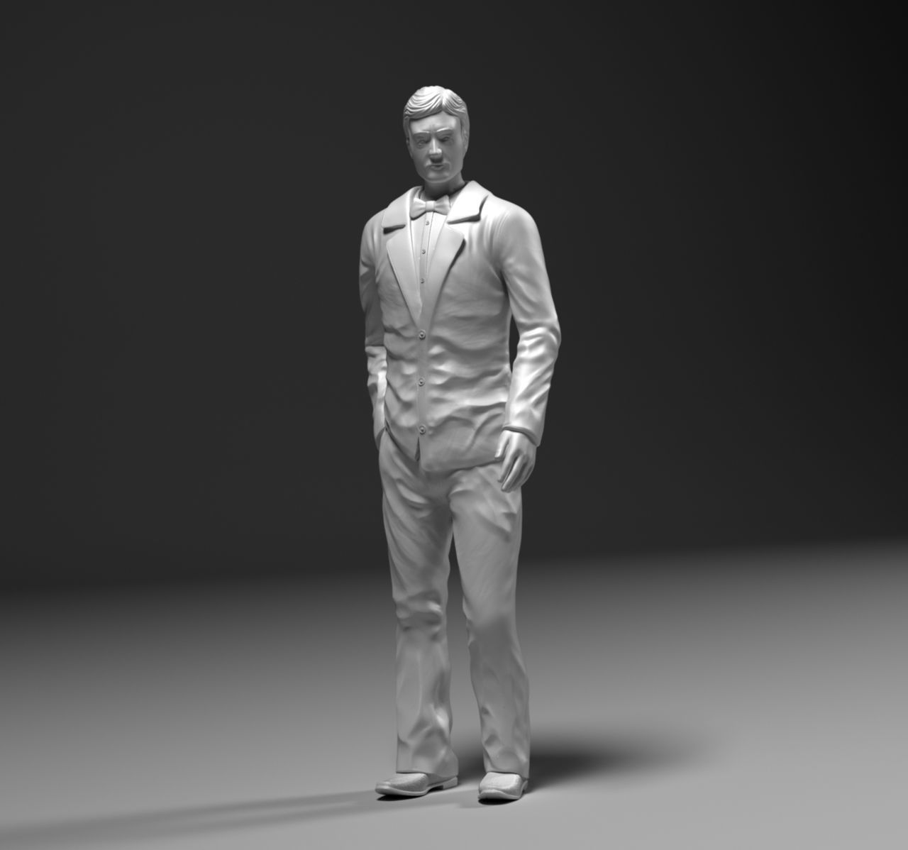 Man In Suit STL 3D print model_1