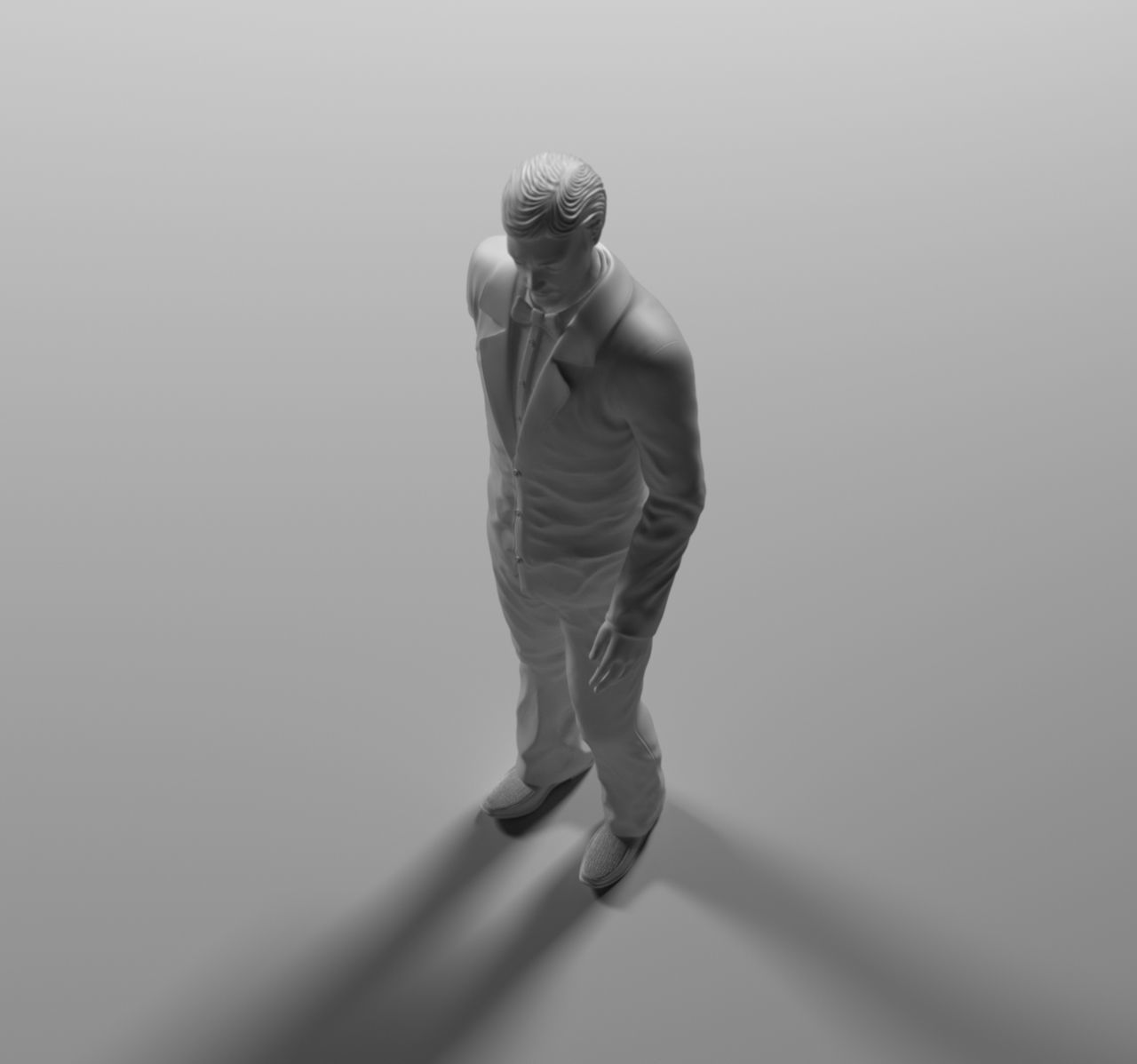 Man In Suit STL 3D print model_3