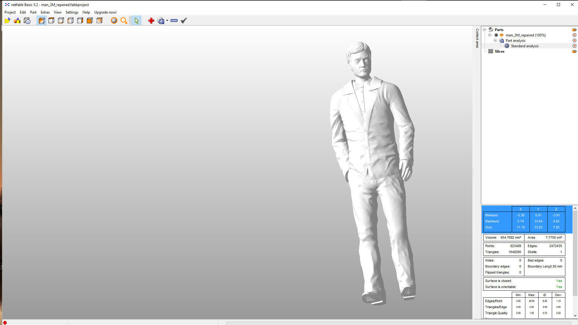 Man In Suit STL 3D print model_7