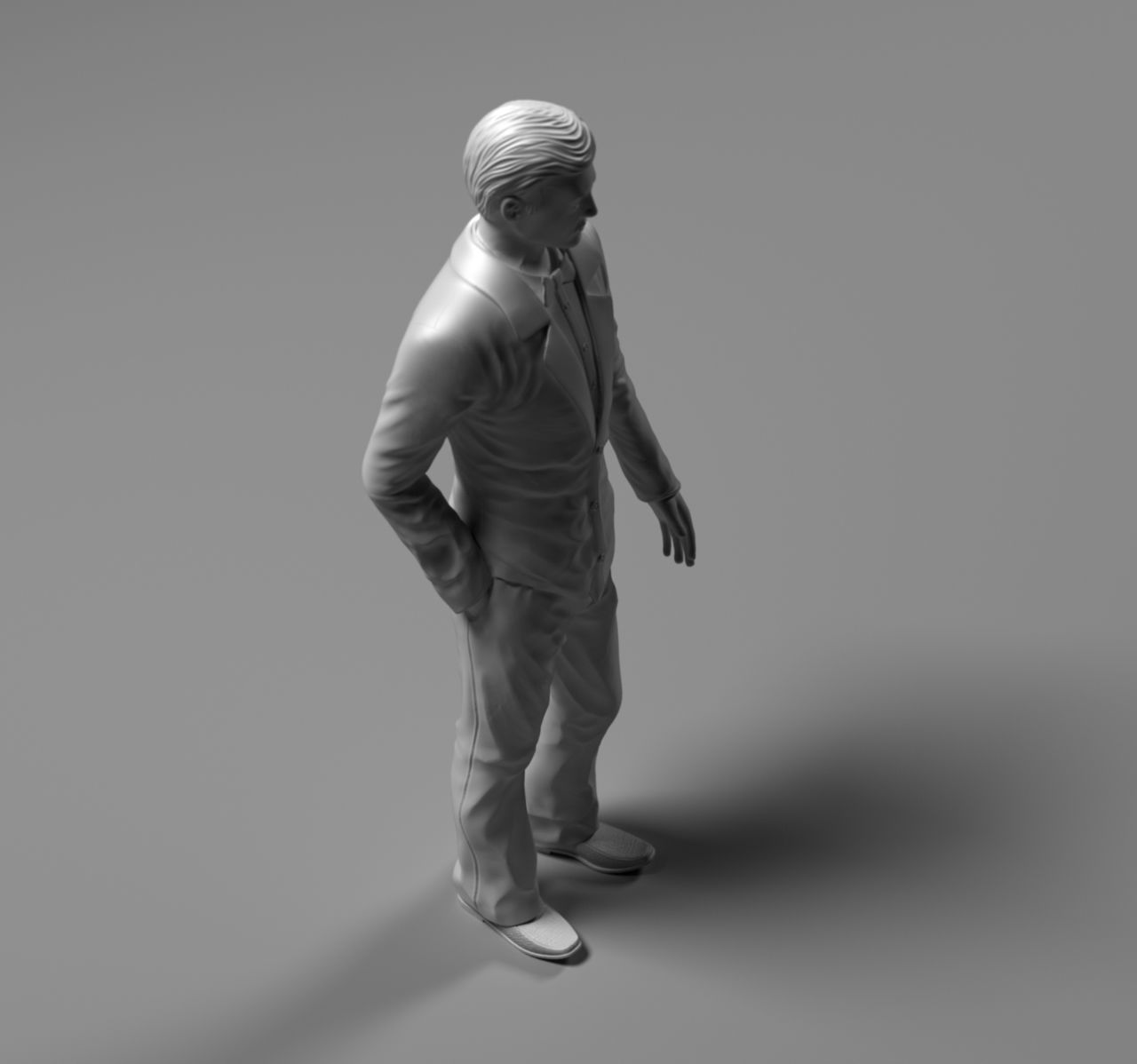 Man In Suit STL 3D print model_5