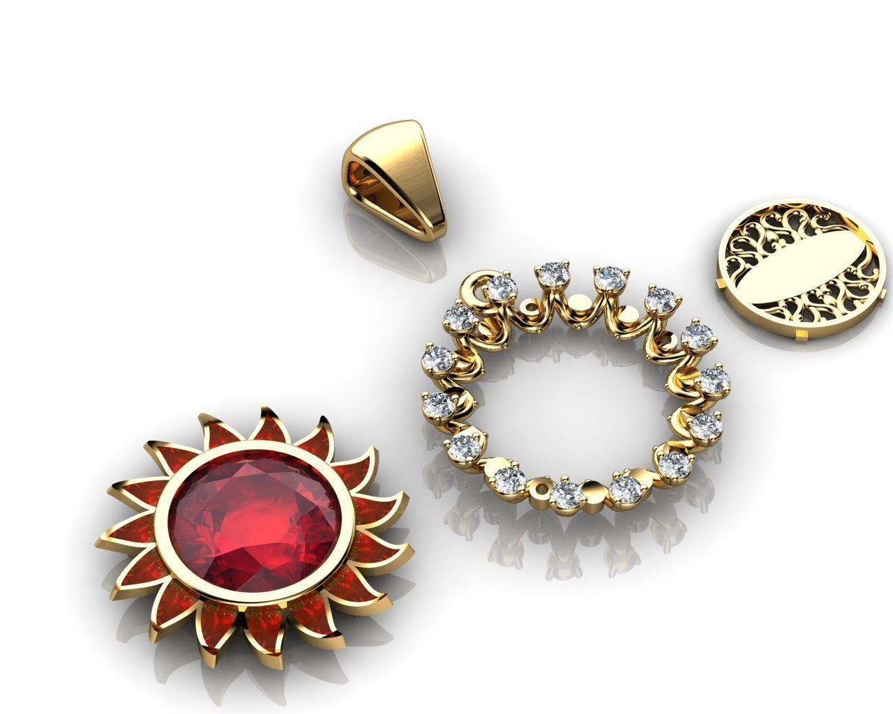 Sun Pendants 3D print model_4