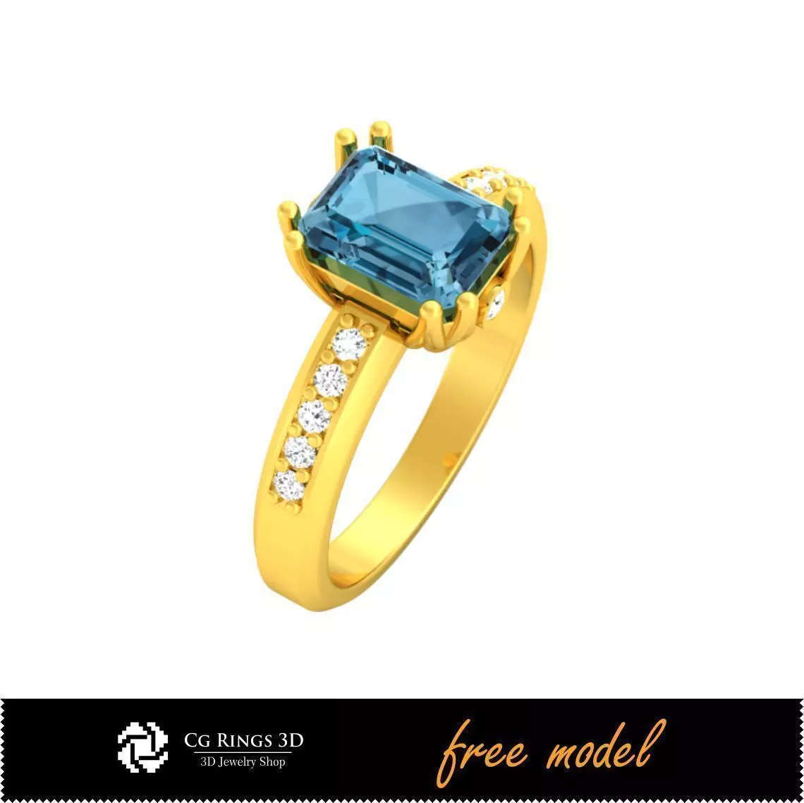3D CAD Engagement Ring - Free 3D Model Free 3D print model